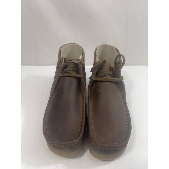 Clarks Shoes Mens Size 9.5 Brown Beeswax Leather Wallaston Boot Chukka New Box main image 7